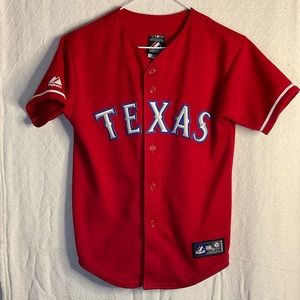 Texas Rangers Majestic jersey blank back
